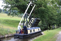 A lift bridge on the Llangollen canal