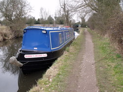 Moored beside the towpath